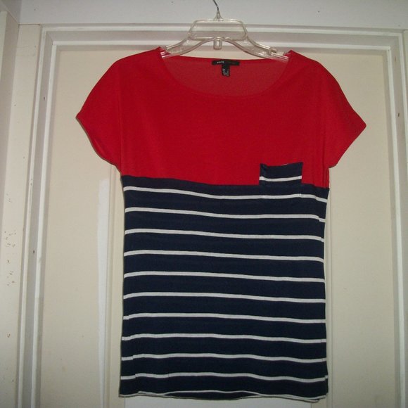SAILORCORE FRENCH GIRL STYLED NAUTICAL BUT NICE STRIPES TOP XS - Picture 1 of 3